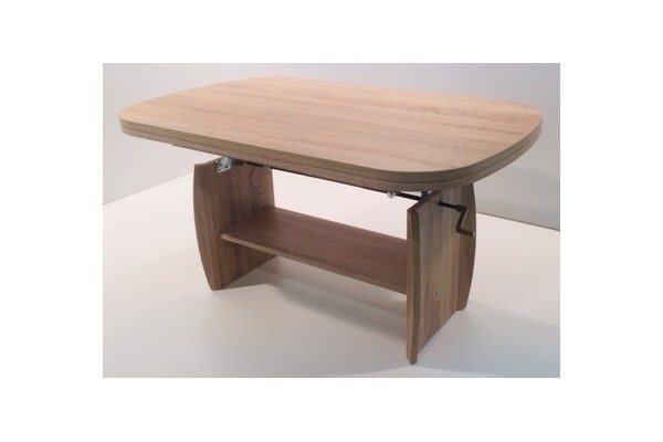 Preview: Couchtisch Saturn | Dekor Sonoma | ausziehbar + höhenverstellbar | B/T/H 107-156 x 67 x 52-62 cm